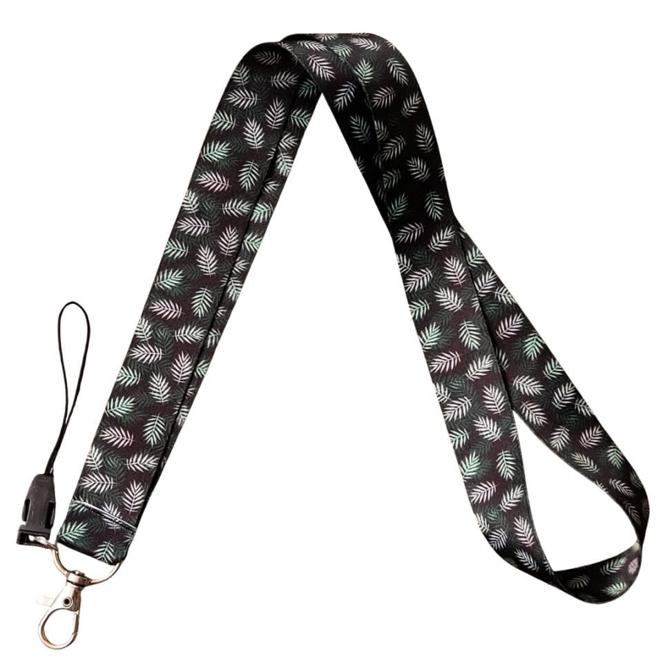 YEŞİL-BEYAZ YAPRAKLAR BOYUN ASKI İPİ