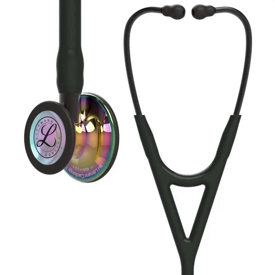 6240 3M™ Littmann® Cardiology IV™ Stetoskop, Siyah Hortum Parlak Gökkuşağı Çan