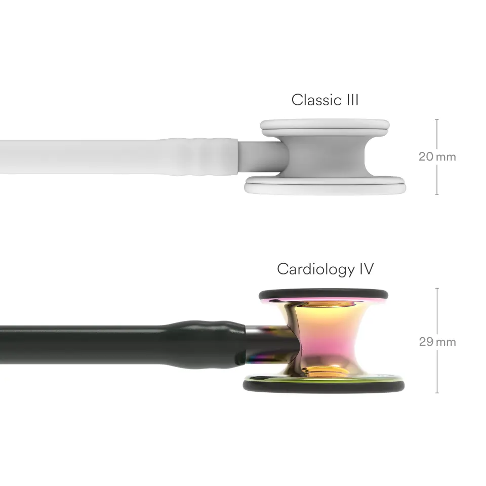 6240 3M™ Littmann® Cardiology IV™ Stetoskop, Siyah Hortum Parlak Gökkuşağı Çan