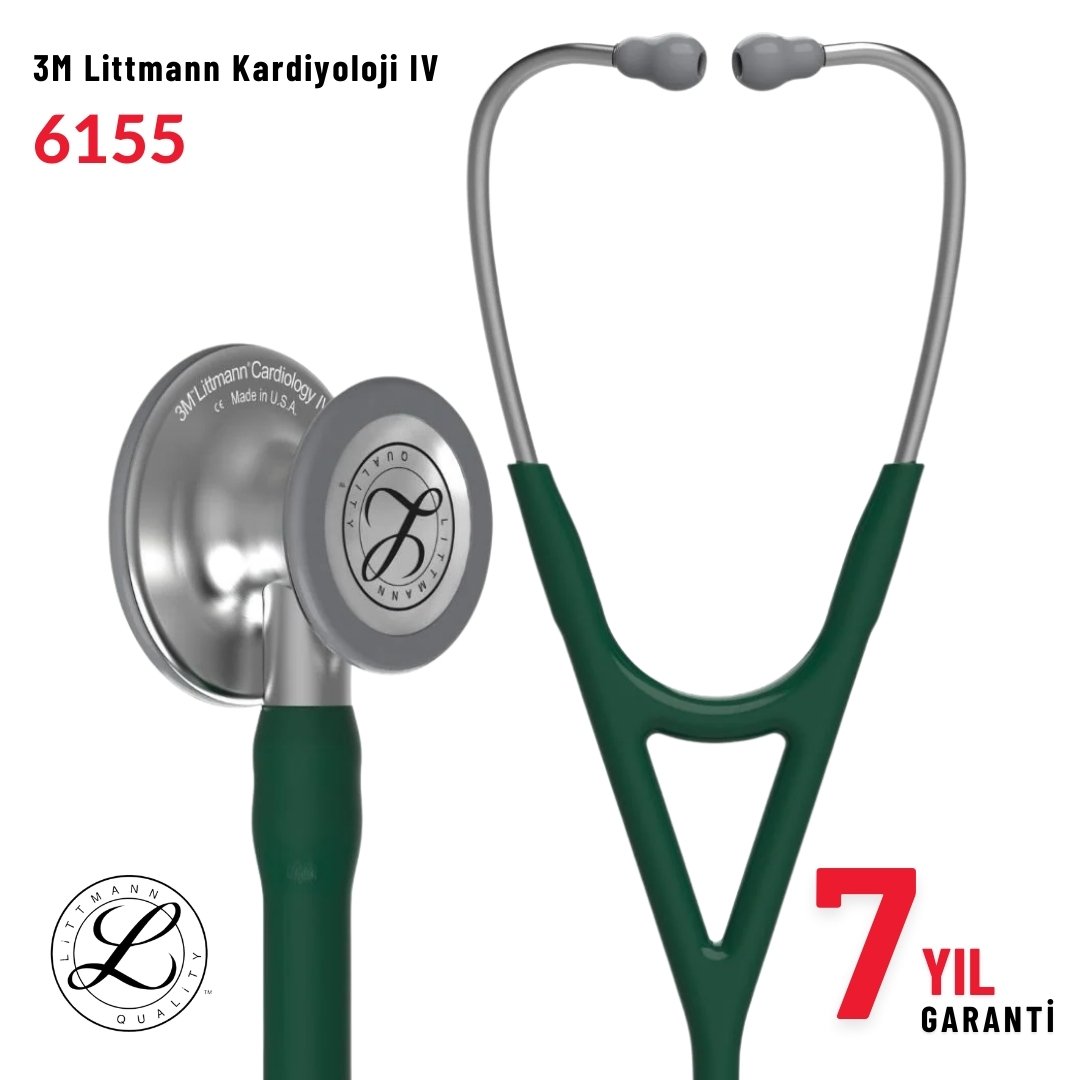6155 3M Littmann Cardiology IV Stetoskop, Avcı Yeşili Hortum