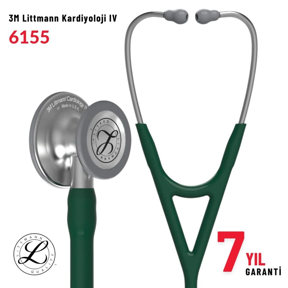 6155 3M Littmann Cardiology IV Stetoskop, Avcı Yeşili Hortum