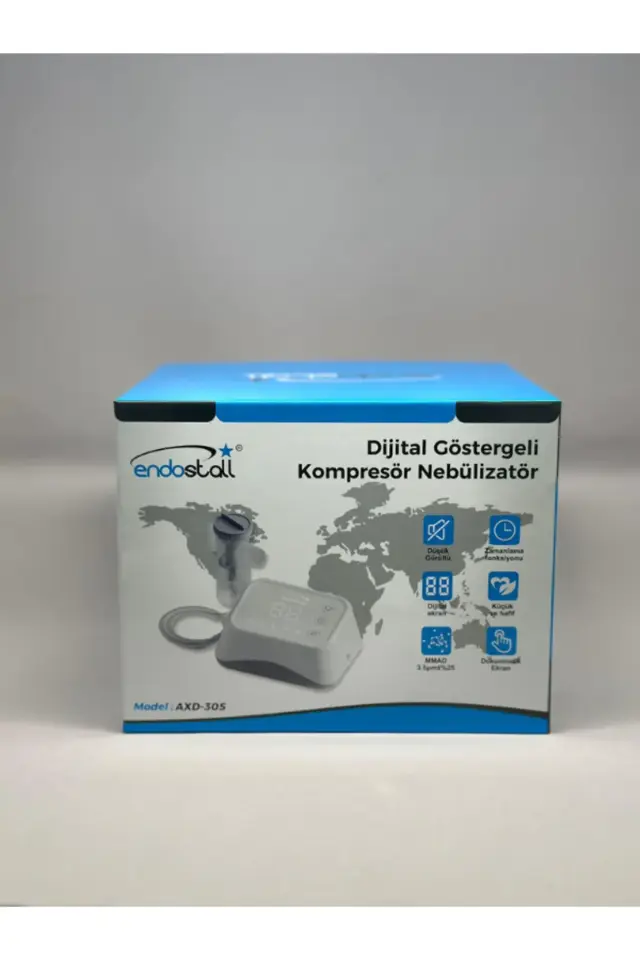 ENDOSTALL AXD-305 Kompresör Nebulizatör Dijital Göstergeli Sessiz Buhar Makinesi – Zaman Ayarlı Buhar Cihazı
