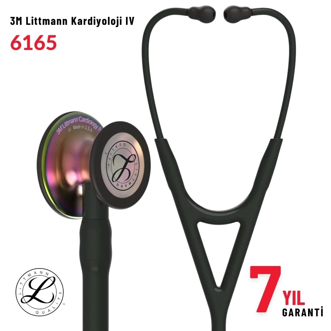 6165 3M™ Littmann® Cardiology IV™ Stetoskop, Siyah Hortum