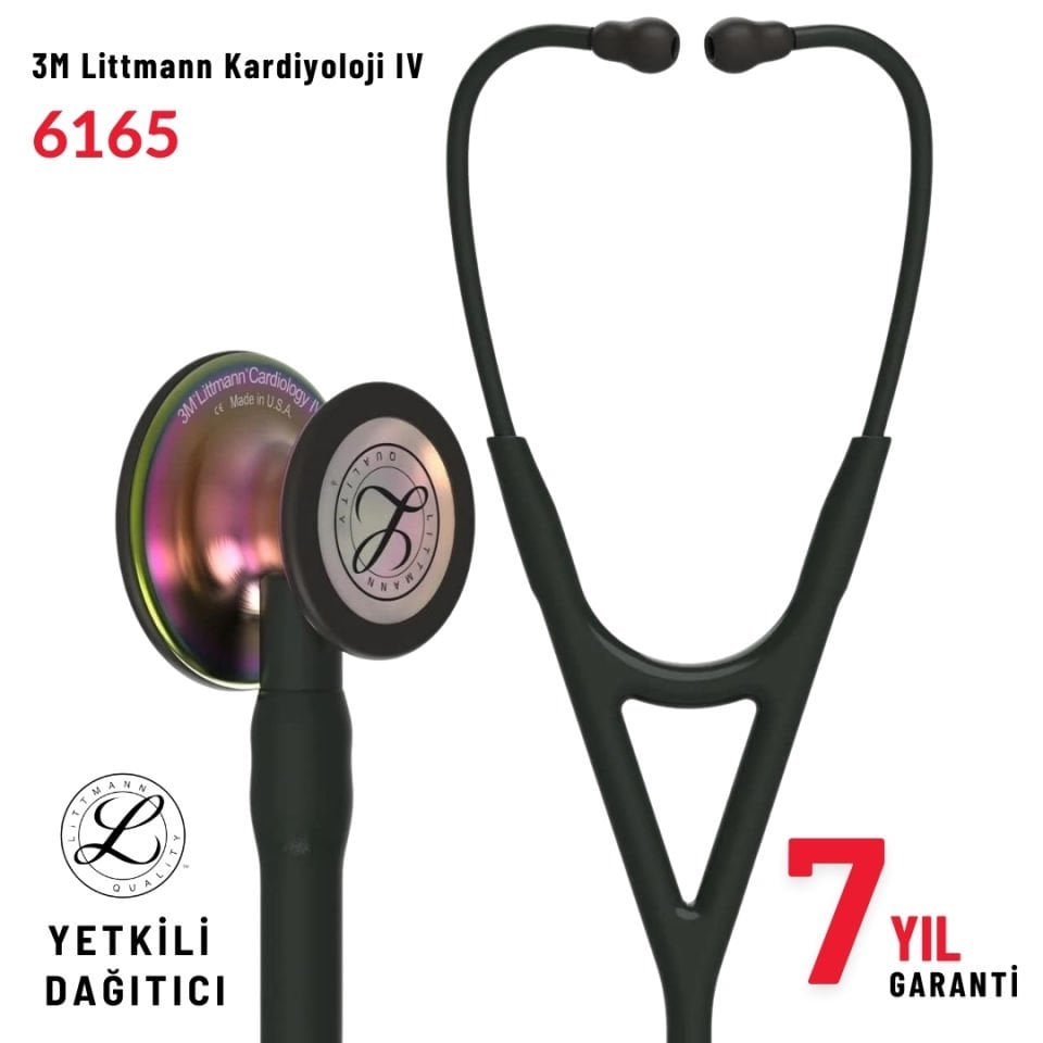 6165 3M™ Littmann® Cardiology IV™ Stetoskop, Siyah Hortum