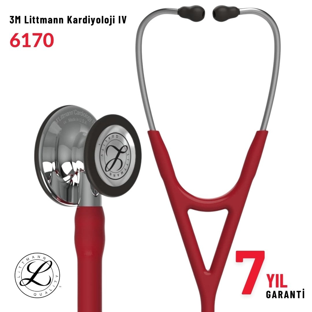 6170 3M™ Littmann® Cardiology IV™ Stetoskop, Bordo Hortum