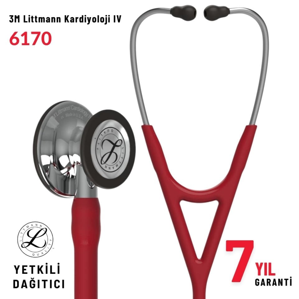6170 3M™ Littmann® Cardiology IV™ Stetoskop, Bordo Hortum