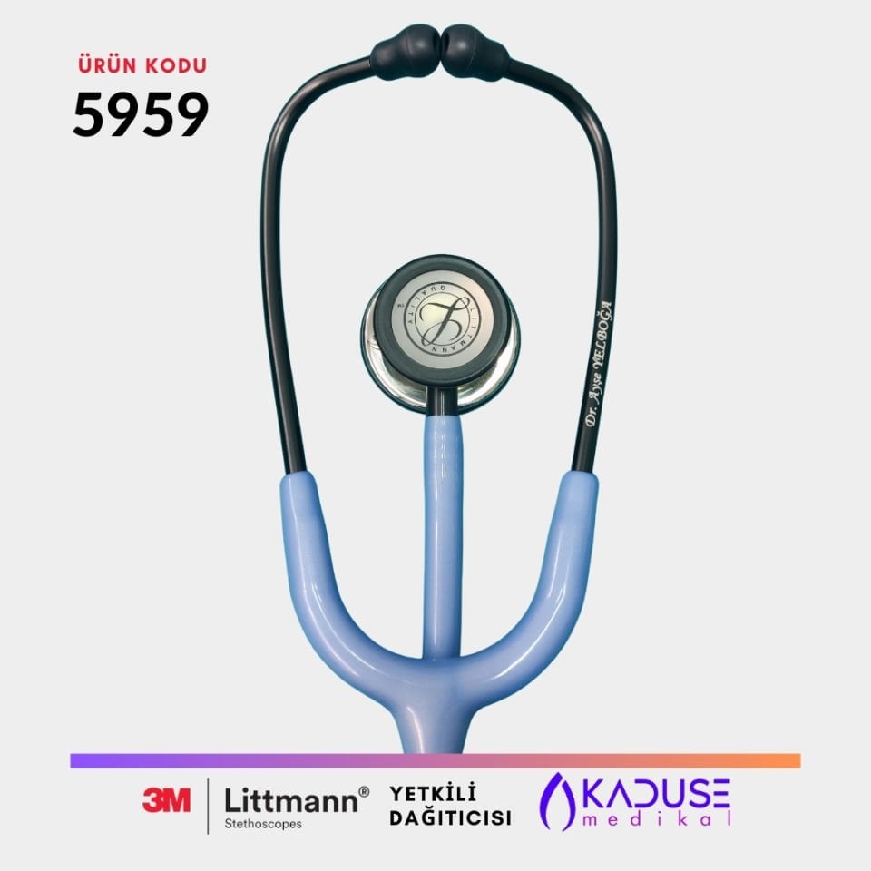 5959 3M™ Littmann® Classic III™ Stetoskop,  Aynalı Çan,  Buz Mavisi Hortum